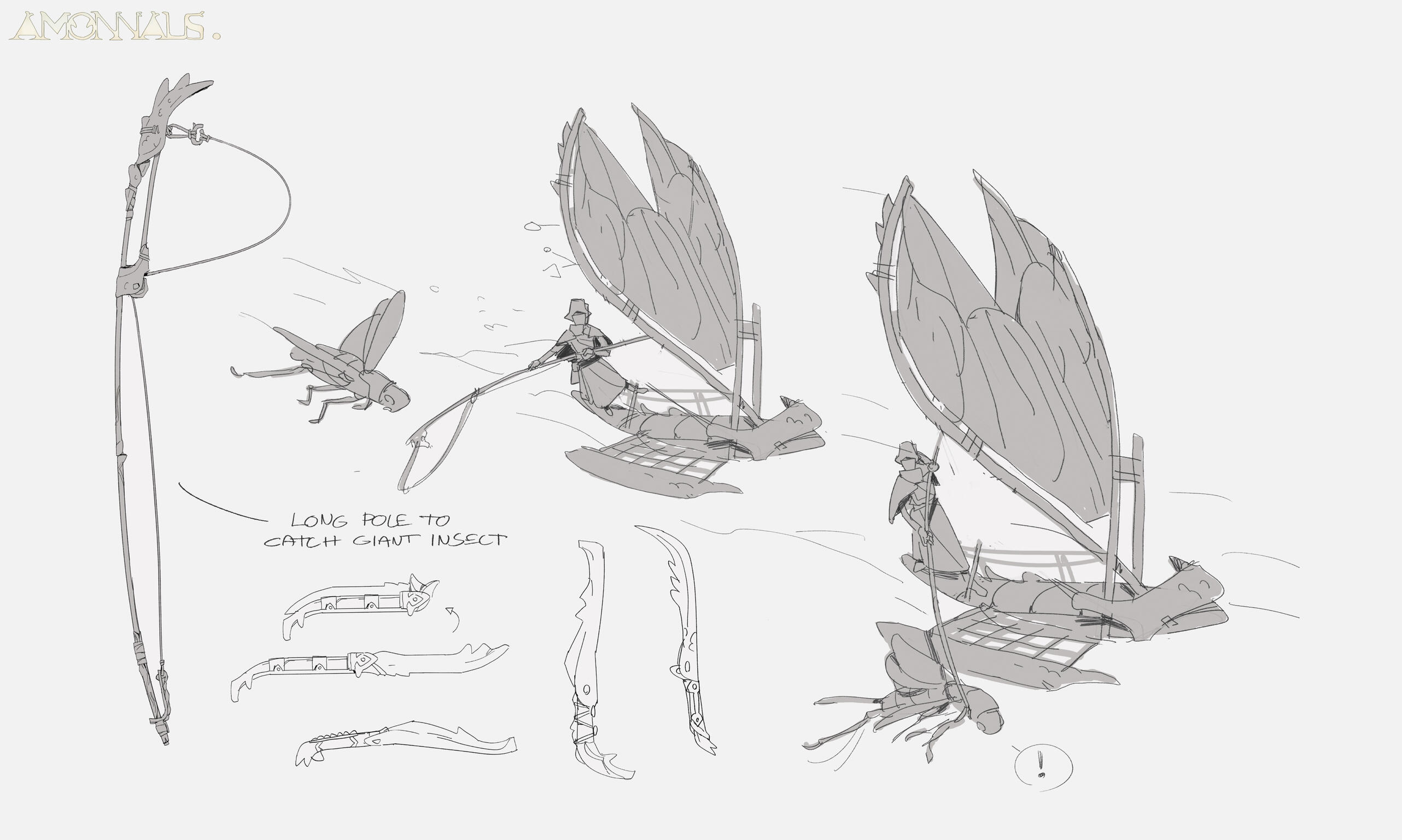 long pole to catch insect